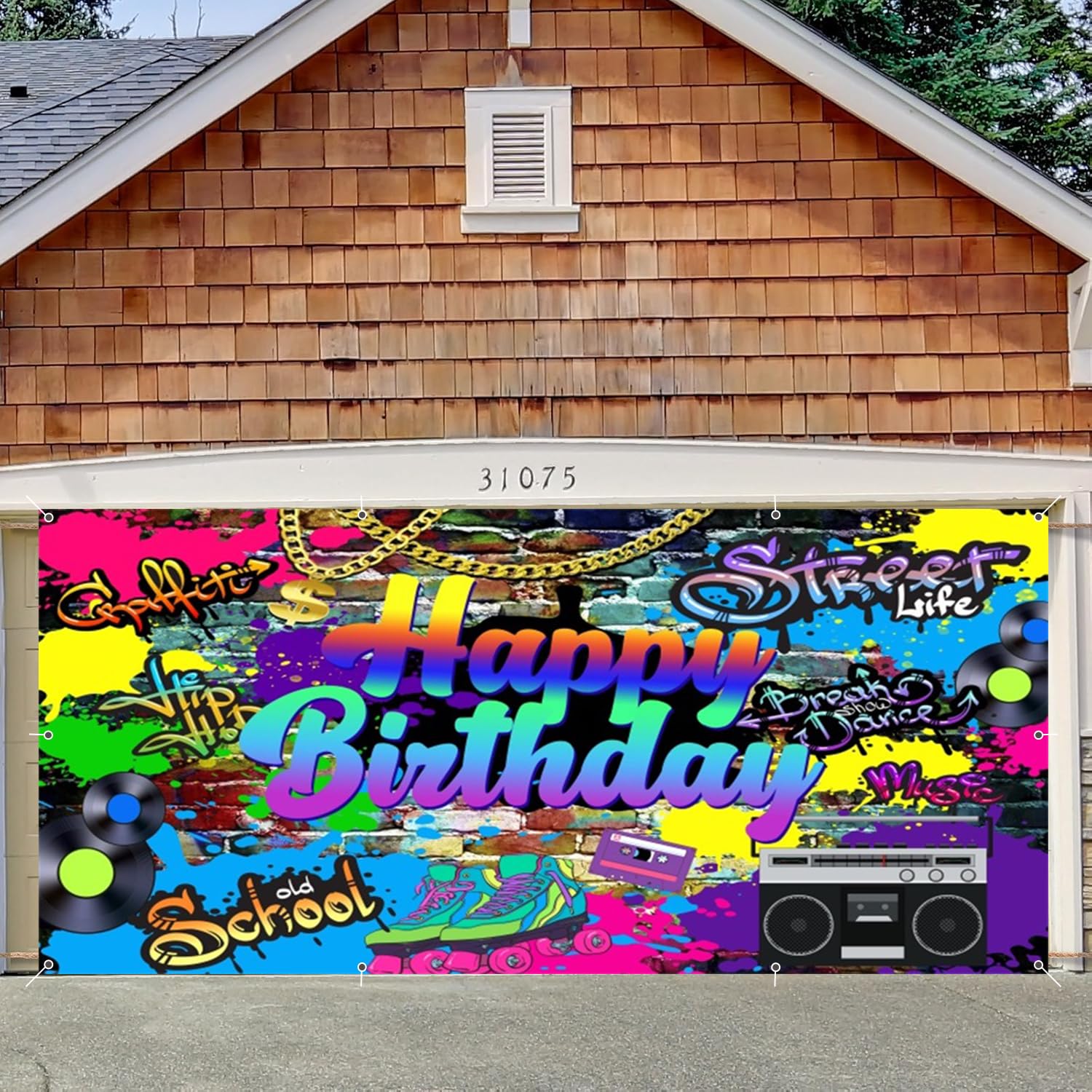 Amazon.com: Graffiti Style Birthday Garage Door Cover Banner